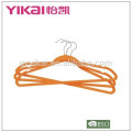 Well-known flocking plastic clothes hanger with notches and bar